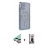 MARSİLYAN™- iPhone 11 Kılıf Zirve Doku Prime - Siyah Bilvis Hayalet Cam Ekran Koruyucu + Raze Metal Kamera Lens - KI