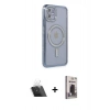 MARSİLYAN™- iPhone 11 Kılıf Zirve Doku Prime - Siyah Bilvis Hayalet Cam Ekran Koruyucu + Kamera Lens Koruma Cam - SF