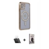 MARSİLYAN™- iPhone 11 Kılıf Zirve Doku Prime - Siyah Bilvis Hayalet Cam Ekran Koruyucu + Kamera Lens Koruma Cam - SF