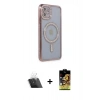 MARSİLYAN™- iPhone 11 Kılıf Zirve Doku Prime - Siyah Buffer Cam Ekran Koruyucu + Kamera Lens Koruma Cam - SF