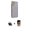 MARSİLYAN™- iPhone 11 Kılıf Zirve Doku Prime - Siyah Buffer Cam Ekran Koruyucu + Kamera Lens Koruma Cam - SF