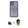 MARSİLYAN™- iPhone 11 Kılıf Zirve Doku Prime - Siyah Buffer Cam Ekran Koruyucu + Kamera Lens Koruma Cam - SF