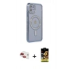 MARSİLYAN™- iPhone 11 Kılıf Zirve Doku Prime - Siyah Buffer Cam Ekran Koruyucu + Pers Alüminyum Kamera Lens - KI