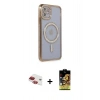MARSİLYAN™- iPhone 11 Kılıf Zirve Doku Prime - Siyah Buffer Cam Ekran Koruyucu + Pers Alüminyum Kamera Lens - KI