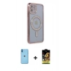 MARSİLYAN™- iPhone 11 Kılıf Zirve Doku Prime - Siyah Buffer Cam Ekran Koruyucu + Neon Fosforlu Kamera Lens - MI