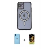 MARSİLYAN™- iPhone 11 Kılıf Zirve Doku Prime - Siyah Buffer Cam Ekran Koruyucu + Neon Fosforlu Kamera Lens - MI
