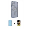 MARSİLYAN™- iPhone 11 Kılıf Zirve Doku Prime - Siyah Buffer Cam Ekran Koruyucu + Neon Fosforlu Kamera Lens - MI