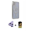 MARSİLYAN™- iPhone 11 Kılıf Zirve Doku Prime - Siyah Buffer Cam Ekran Koruyucu + Raze Metal Kamera Lens - MR