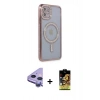 MARSİLYAN™- iPhone 11 Kılıf Zirve Doku Prime - Siyah Buffer Cam Ekran Koruyucu + Raze Metal Kamera Lens - MR