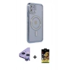 MARSİLYAN™- iPhone 11 Kılıf Zirve Doku Prime - Siyah Buffer Cam Ekran Koruyucu + Raze Metal Kamera Lens - MR