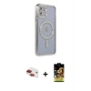 MARSİLYAN™- iPhone 11 Kılıf Zirve Doku Prime - Siyah Buffer Cam Ekran Koruyucu + Pers Alüminyum Kamera Lens - KI