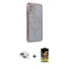 MARSİLYAN™- iPhone 11 Kılıf Zirve Doku Prime - Siyah Buffer Cam Ekran Koruyucu + Pers Alüminyum Kamera Lens - LT