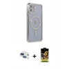 MARSİLYAN™- iPhone 11 Kılıf Zirve Doku Prime - Siyah Buffer Cam Ekran Koruyucu + Pers Alüminyum Kamera Lens - LT