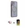 MARSİLYAN™- iPhone 11 Kılıf Zirve Doku Prime - Siyah Buffer Cam Ekran Koruyucu + Pers Alüminyum Kamera Lens - KI