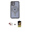 MARSİLYAN™- iPhone 11 Kılıf Zirve Doku Prime - Siyah Buffer Cam Ekran Koruyucu + Pers Alüminyum Kamera Lens - KI