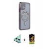 MARSİLYAN™- iPhone 11 Kılıf Zirve Doku Prime - Siyah Buffer Cam Ekran Koruyucu + Raze Metal Kamera Lens - MI
