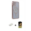 MARSİLYAN™- iPhone 11 Kılıf Zirve Doku Prime - Siyah Buffer Cam Ekran Koruyucu + Renkli Kamera Lens Koruma Cam - SI