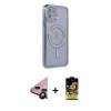 MARSİLYAN™- iPhone 11 Kılıf Zirve Doku Prime - Siyah Buffer Cam Ekran Koruyucu + Raze Metal Kamera Lens - SH