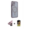 MARSİLYAN™- iPhone 11 Kılıf Zirve Doku Prime - Siyah Buffer Cam Ekran Koruyucu + Raze Metal Kamera Lens - SH