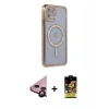 MARSİLYAN™- iPhone 11 Kılıf Zirve Doku Prime - Siyah Buffer Cam Ekran Koruyucu + Raze Metal Kamera Lens - SH
