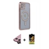 MARSİLYAN™- iPhone 11 Kılıf Zirve Doku Prime - Siyah Buffer Cam Ekran Koruyucu + Raze Metal Kamera Lens - SH