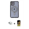 MARSİLYAN™- iPhone 11 Kılıf Zirve Doku Prime - Siyah Buffer Cam Ekran Koruyucu + Yeşil Pers Alüminyum Kamera Lens