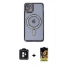 MARSİLYAN™- iPhone 11 Kılıf Zirve Doku Prime - Siyah Buffer Cam Ekran Koruyucu + PVD Metal Kamera Lens - YL