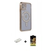 MARSİLYAN™- iPhone 11 Kılıf Zirve Doku Prime - Siyah Buffer Cam Ekran Koruyucu + Renkli Kamera Lens Koruma Cam - YL