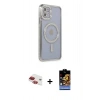 MARSİLYAN™- iPhone 11 Kılıf Zirve Doku Prime - Siyah Buffer Hayalet Cam Ekran Koruyucu + Pers Alüminyum Kamera Lens - KI