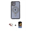 MARSİLYAN™- iPhone 11 Kılıf Zirve Doku Prime - Siyah Buffer Hayalet Cam Ekran Koruyucu + Pers Alüminyum Kamera Lens - KI