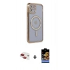 MARSİLYAN™- iPhone 11 Kılıf Zirve Doku Prime - Siyah Buffer Hayalet Cam Ekran Koruyucu + Pers Alüminyum Kamera Lens - KI
