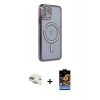 MARSİLYAN™- iPhone 11 Kılıf Zirve Doku Prime - Siyah Buffer Hayalet Cam Ekran Koruyucu + Pers Alüminyum Kamera Lens - GD