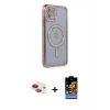 MARSİLYAN™- iPhone 11 Kılıf Zirve Doku Prime - Siyah Buffer Hayalet Cam Ekran Koruyucu + Pers Alüminyum Kamera Lens - KI
