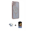 MARSİLYAN™- iPhone 11 Kılıf Zirve Doku Prime - Siyah Buffer Hayalet Cam Ekran Koruyucu + Pers Alüminyum Kamera Lens - GI