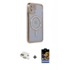MARSİLYAN™- iPhone 11 Kılıf Zirve Doku Prime - Siyah Buffer Hayalet Cam Ekran Koruyucu + Pers Alüminyum Kamera Lens - GD