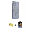 MARSİLYAN™- iPhone 11 Kılıf Zirve Doku Prime - Siyah Buffer Hayalet Cam Ekran Koruyucu + Rainbow Kamera Lens Koruma Cam - KI