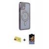 MARSİLYAN™- iPhone 11 Kılıf Zirve Doku Prime - Siyah Buffer Hayalet Cam Ekran Koruyucu + Rainbow Kamera Lens Koruma Cam - KI