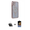 MARSİLYAN™- iPhone 11 Kılıf Zirve Doku Prime - Siyah Buffer Hayalet Cam Ekran Koruyucu + Şeffaf Kamera Lens Koruma Cam