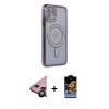MARSİLYAN™- iPhone 11 Kılıf Zirve Doku Prime - Siyah Buffer Hayalet Cam Ekran Koruyucu + Raze Metal Kamera Lens - SH