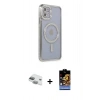 MARSİLYAN™- iPhone 11 Kılıf Zirve Doku Prime - Siyah Buffer Hayalet Cam Ekran Koruyucu + Yeşil Pers Alüminyum Kamera Lens