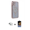 MARSİLYAN™- iPhone 11 Kılıf Zirve Doku Prime - Siyah Buffer Hayalet Cam Ekran Koruyucu + Yeşil Pers Alüminyum Kamera Lens