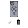 MARSİLYAN™- iPhone 11 Kılıf Zirve Doku Prime - Siyah Buffer Hayalet Cam Ekran Koruyucu + Renkli Kamera Lens Koruma Cam - YL