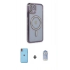 MARSİLYAN™- iPhone 11 Kılıf Zirve Doku Prime - Siyah Joko Magic 5D Cam + Neon Fosforlu Kamera Lens - TU