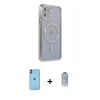 MARSİLYAN™- iPhone 11 Kılıf Zirve Doku Prime - Siyah Joko Magic 5D Cam + Neon Fosforlu Kamera Lens - TU