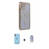 MARSİLYAN™- iPhone 11 Kılıf Zirve Doku Prime - Siyah Joko Magic 5D Cam + Neon Fosforlu Kamera Lens - TU
