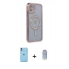 MARSİLYAN™- iPhone 11 Kılıf Zirve Doku Prime - Siyah Joko Magic 5D Cam + Neon Fosforlu Kamera Lens - TU