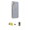 MARSİLYAN™- iPhone 11 Kılıf Zirve Doku Prime - Siyah Joko Magic 5D Hayalet Cam + Kırmızı Rainbow Kamera Lens Koruma Cam