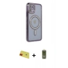MARSİLYAN™- iPhone 11 Kılıf Zirve Doku Prime - Siyah Joko Magic 5D Hayalet Cam + Kırmızı Rainbow Kamera Lens Koruma Cam
