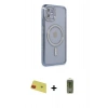 MARSİLYAN™- iPhone 11 Kılıf Zirve Doku Prime - Siyah Joko Magic 5D Hayalet Cam + Kırmızı Rainbow Kamera Lens Koruma Cam