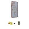 MARSİLYAN™- iPhone 11 Kılıf Zirve Doku Prime - Siyah Joko Magic 5D Hayalet Cam + Kırmızı Rainbow Kamera Lens Koruma Cam